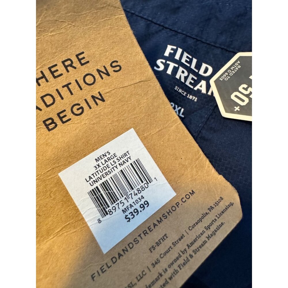 Field & Stream Men’s Size 3 XL Latitude LS Navy U… - image 8